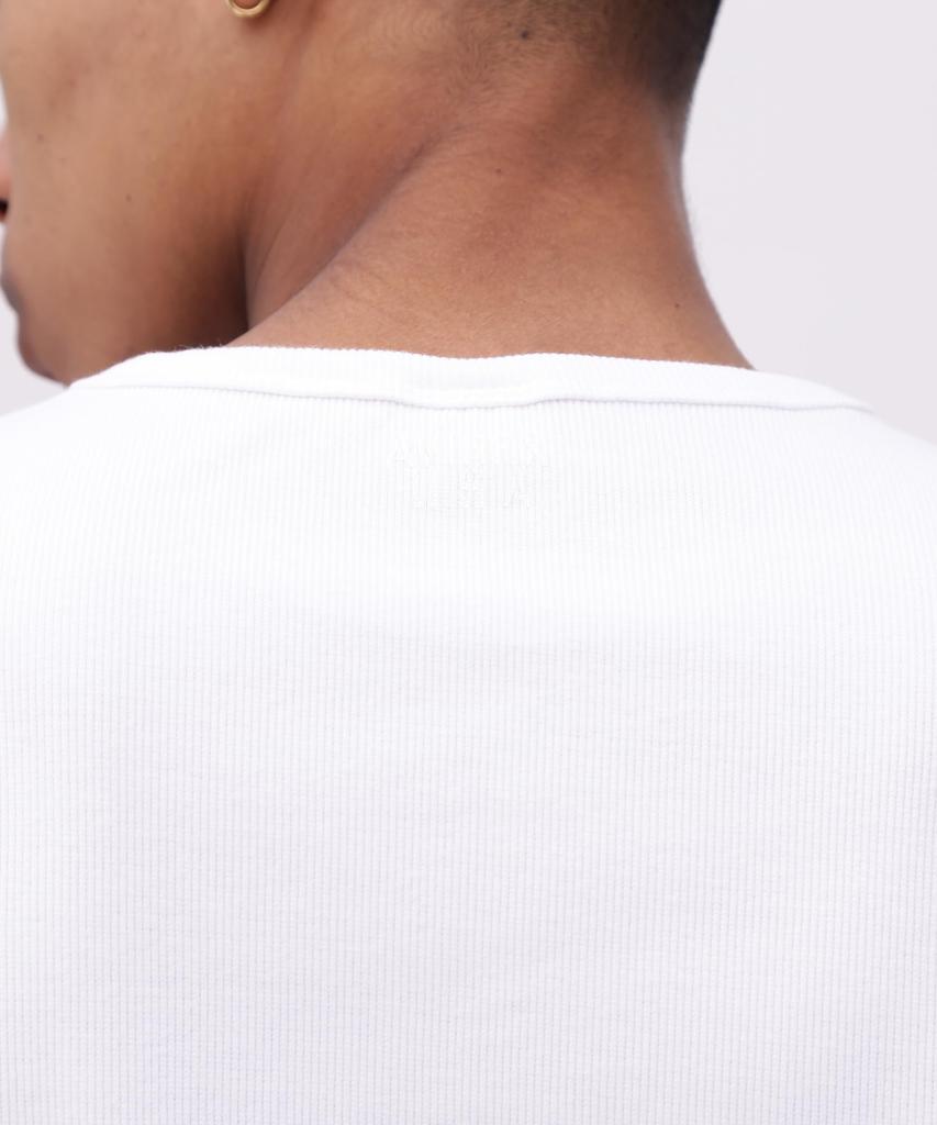 AVIREX DAILY RIB SAME COLOR CREW NECK T-SHIRT white 783-5934023