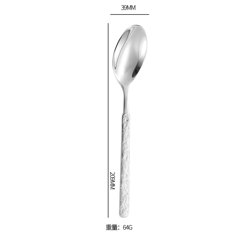 Stainless steel tableware set 304 stainless steel tableware tableware ins wind creative stone pattern knife, fork and spoon stainless steel tableware