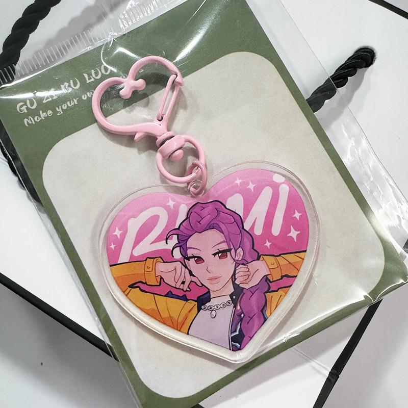 Acrylic Heart Shape, Keychain Cute Animation Bag Pendant KPOP Periphery