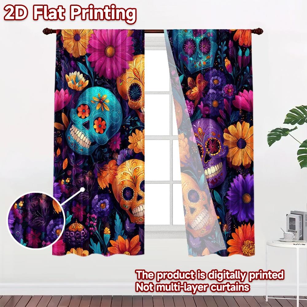 2D Flat Photography Backdrop Popular Background Cloth Day of the Dead Skulls 100% Polyester Anniversary for Holiday Home