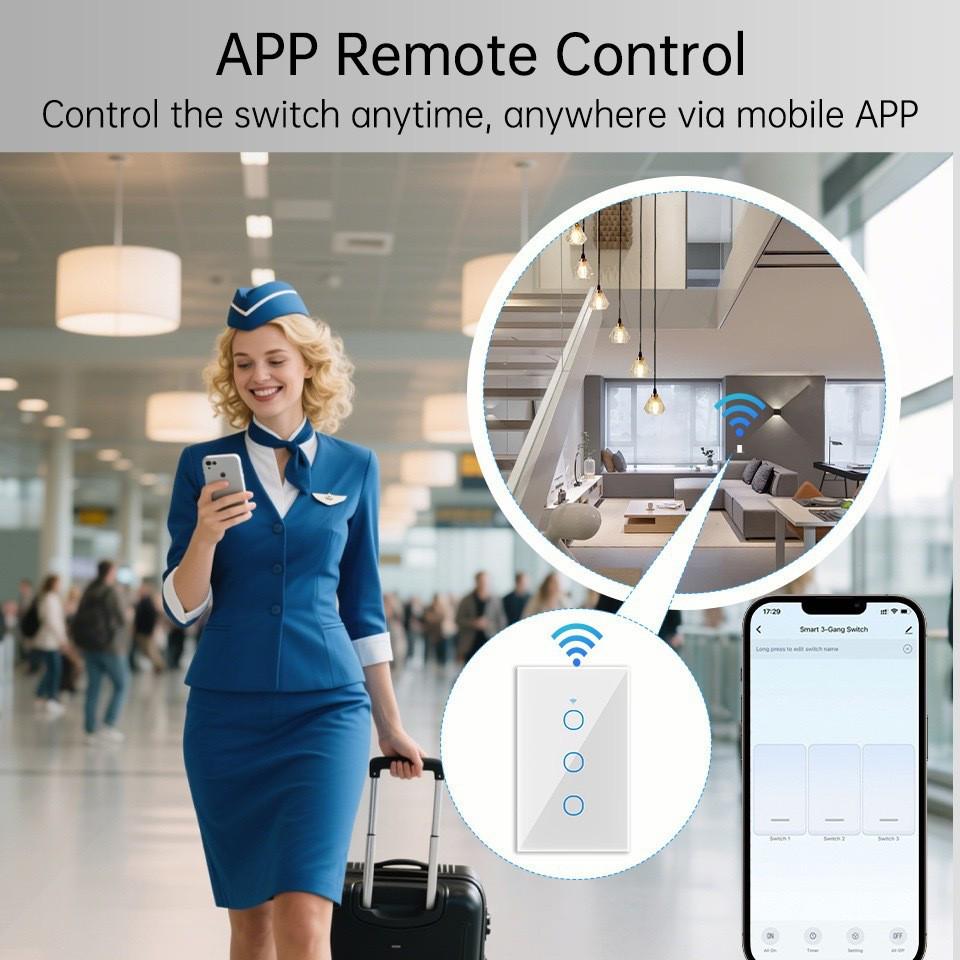 Graffiti TUYA Smart WiFi Touch Wall Switch - Single Panel with Voice Control & Timer