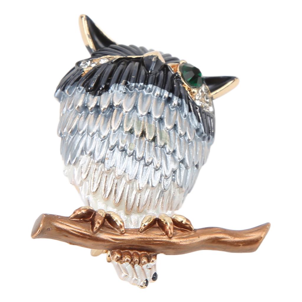 Brooch Pin Cute Owl Animal Shape Rhinestone Embellished Exquisite Clothing Pin for Women Clothes Decoration Gift