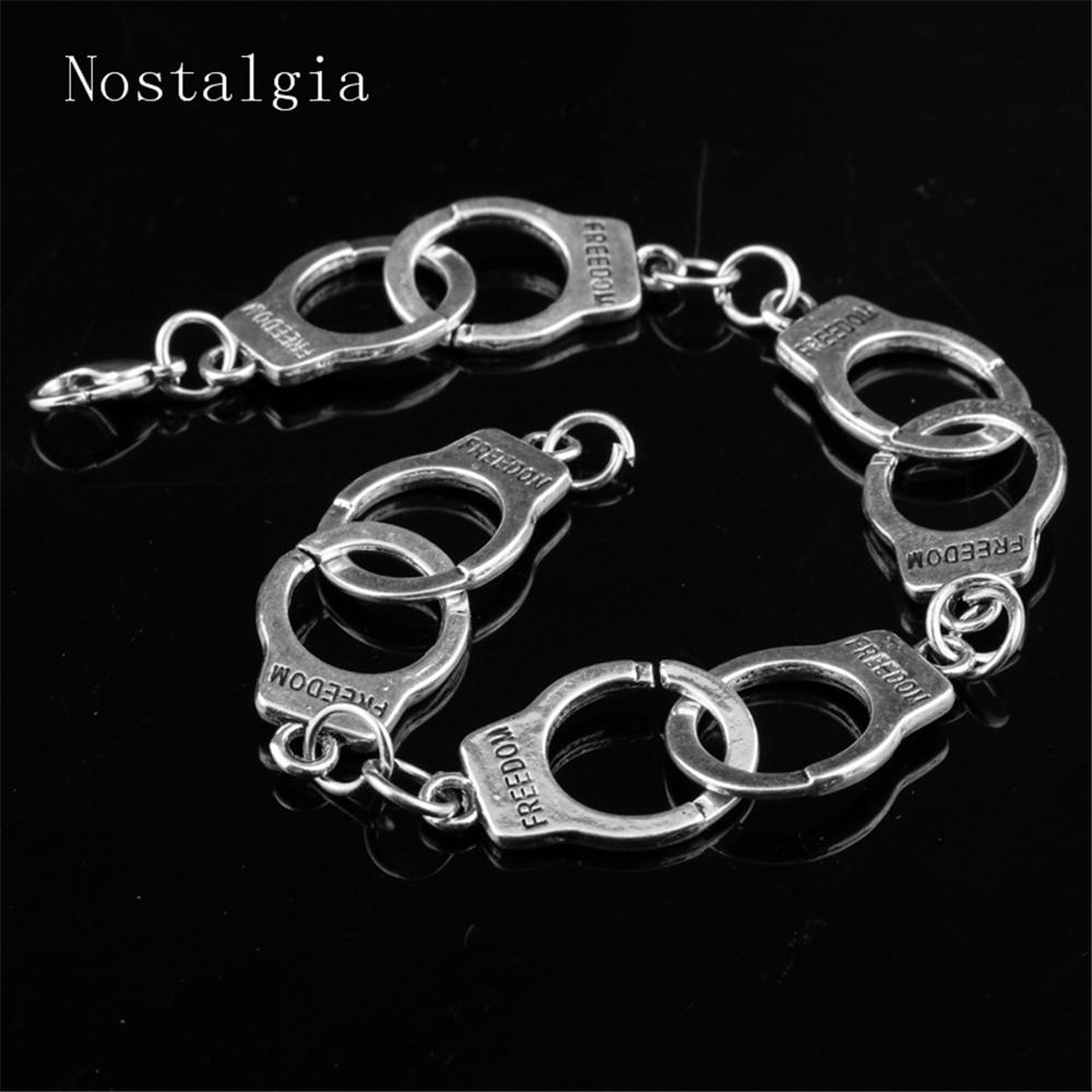 New Fashion Fifty Shades Of Grey Inspired 50 Shades Charms Bracelet Tie Handcuffs Gray Bracelets Women Crime Bracelet Punk