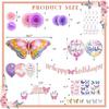 Butterfly Birthday Party Decorations Supplies, Pink & Purple Butterfly Birthday Decorations Include Paper Fans Foil Balloons Happy Birthday Banner