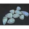 19-29MM Natural Rainbow Moonstone Pear Cabochon Loose Gemstone 09 Pcs Lot C-536