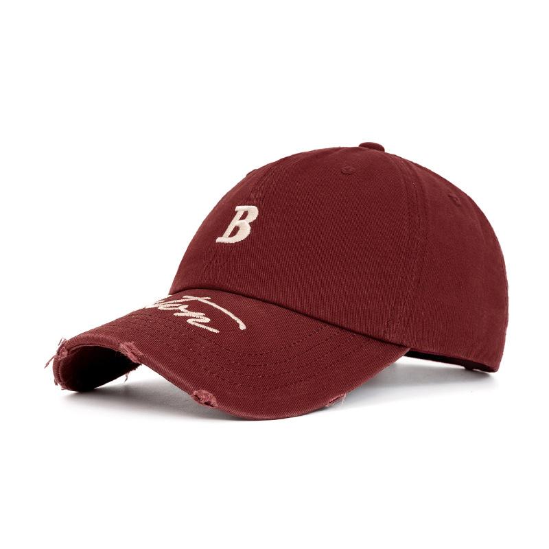 Bestickte Buchstaben Baseballkappe Herren Damen Softtop-Kappe Großer Kopf Partnerhut