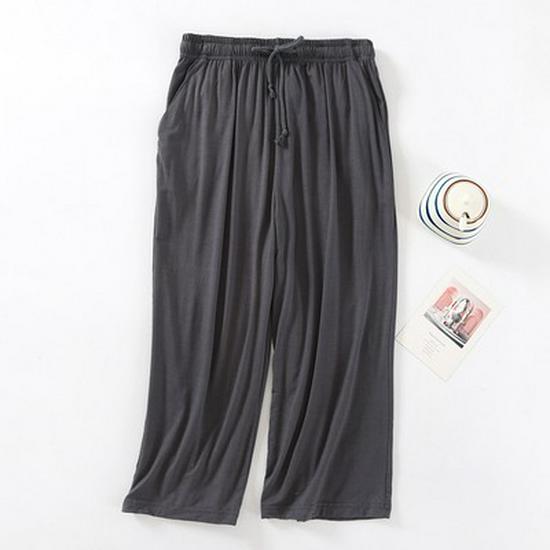 Men's Casual Modal Cropped Pants - Comfortable for Outdoor, Pajama, or Home Wear - Loose Fit for Spring and Summer.
