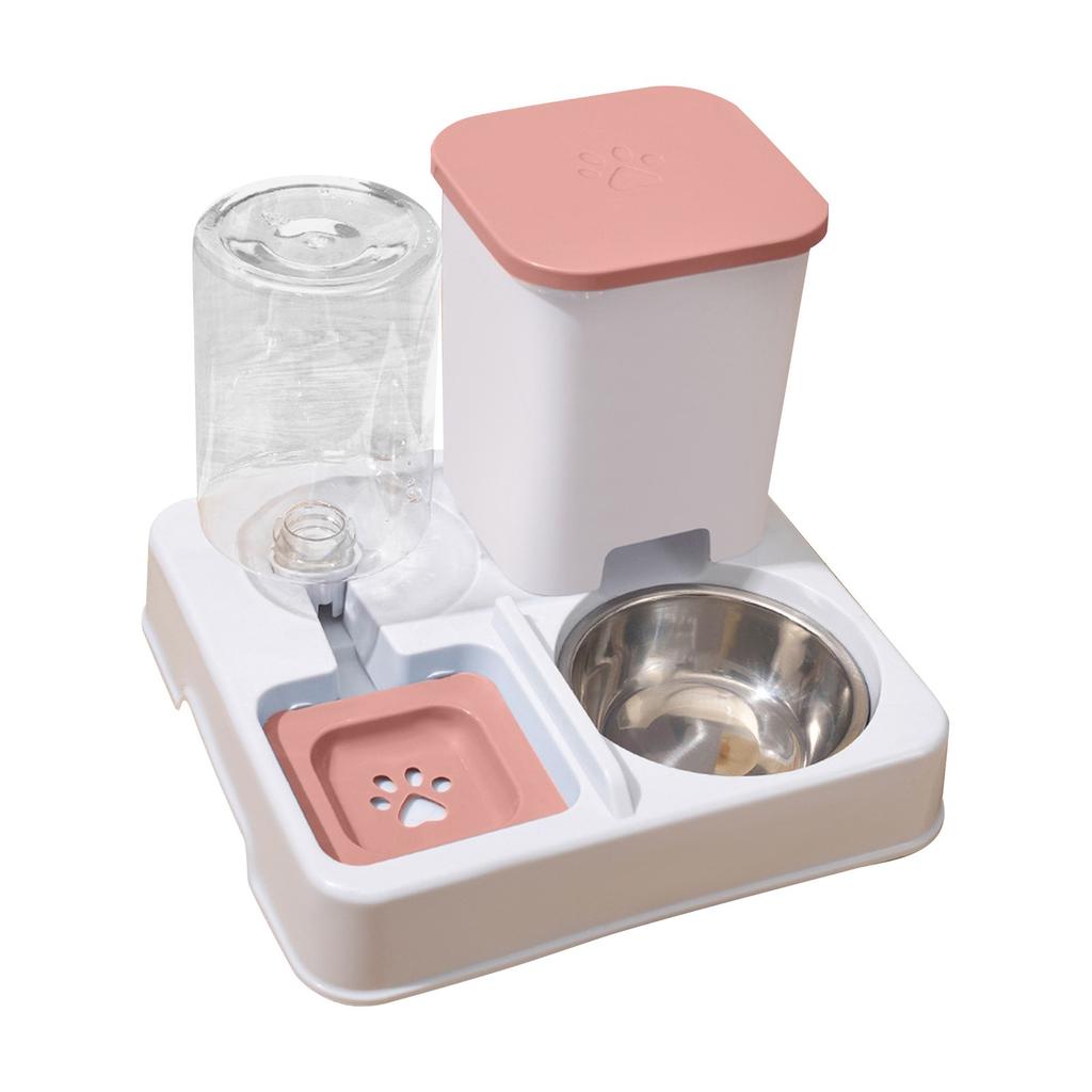 Cat Feeder And Drinker, 2 In 1 Automatic Pet Feeder, Pet Food Bowl, Pet Supplies For Small Medium Large Cats, Large Capacity Dog Bowl Drinking Water