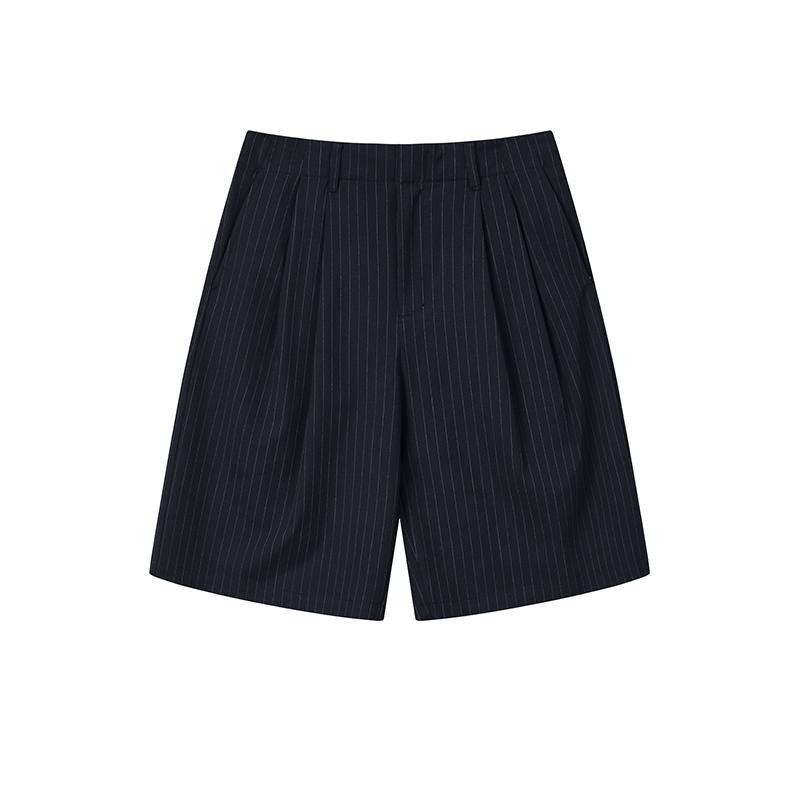 FILA Heritage Fashion Classic Simple Retro Striped Elegant Relaxed Versatile Comfortable Woven Casual Shorts Women shorts Cigarette-Blue F11W628806FDB S