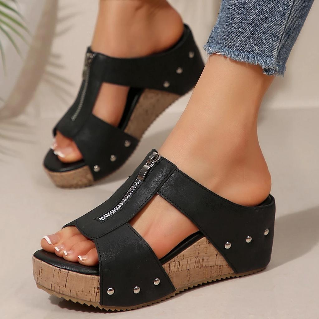 Women Sandals Summer Retro Peep Toe Wedges Casual Shoes Women Roman Open Toe Platform Sandals Slides Women Zapatos De Mujer