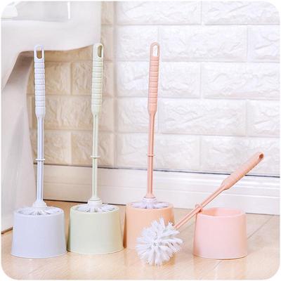 Plastic Long Handle Toilet Brush Set with Base for No Dead Corner Cleaning