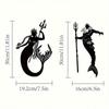 Artisanal Metal Mermaid & Merman Wall Art, Handmade Fantasy Home Decor, Modern Gothic Mythological Sculpture Atlantis