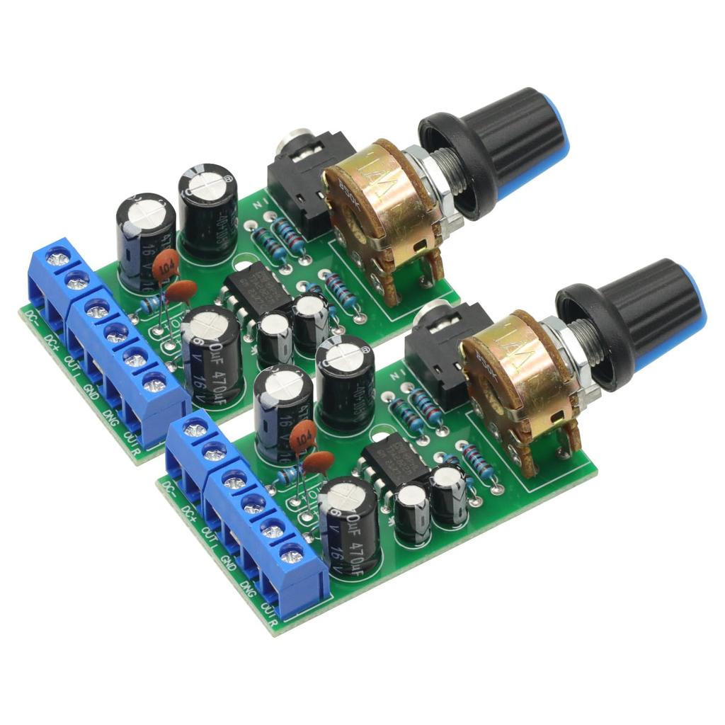 2pcs TDA2822M 2.0 Stereo Dual Channel Amp AUX Audio Amplifier Board DC1.8-12V
