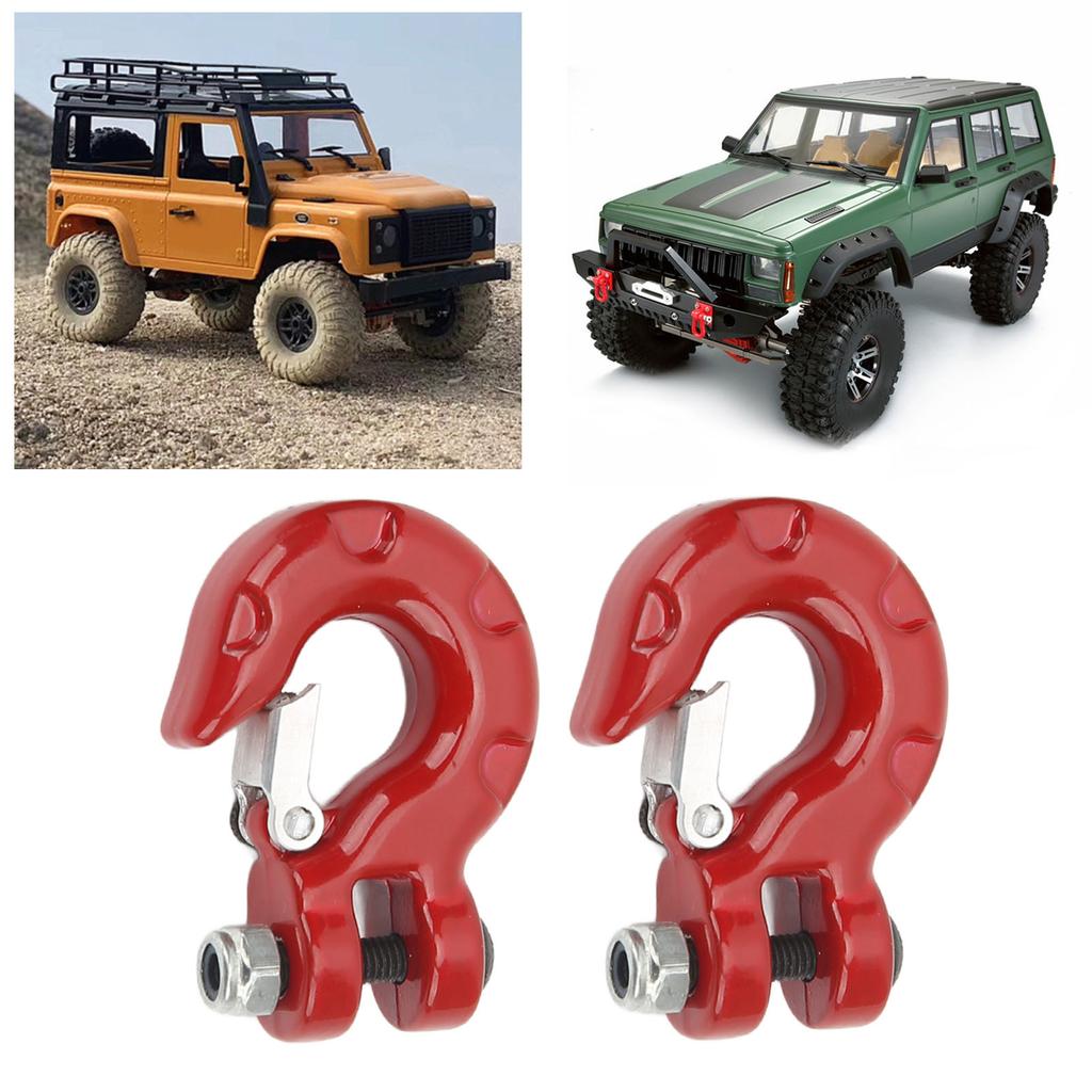 2PCS RC Tow Hook RC Simulation Climbing Car Zinc Alloy Tow Hook for 1:10 Axial SCX10 for Traxxas D90 for Redcat