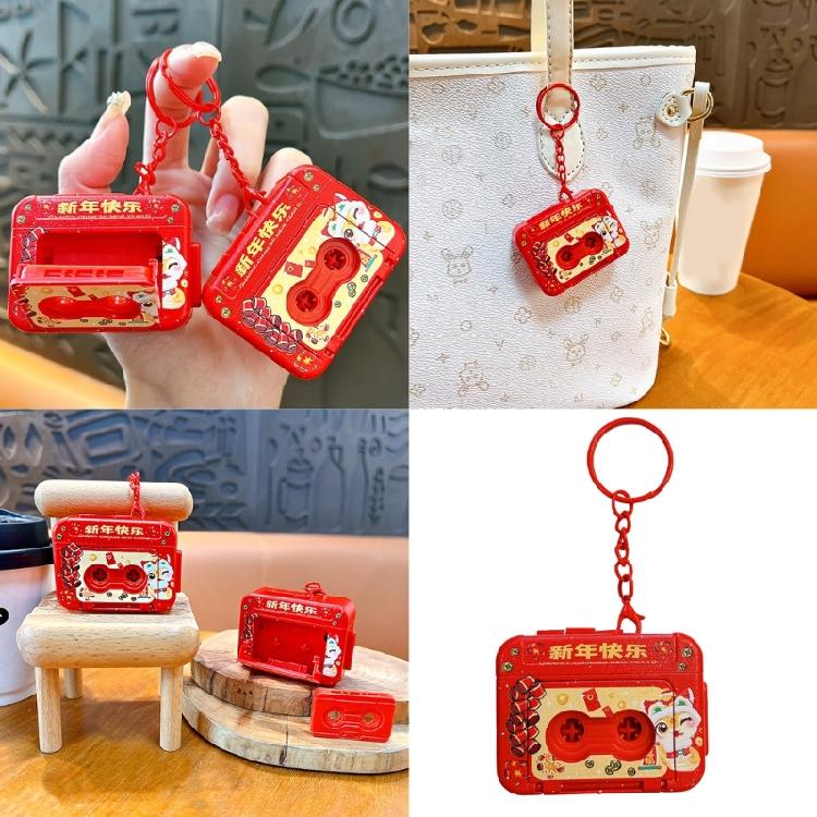 Button Battery Powered New Year Sound Recorder Keychain Accessory for Easy Use Plastic Voice Recording Ornament