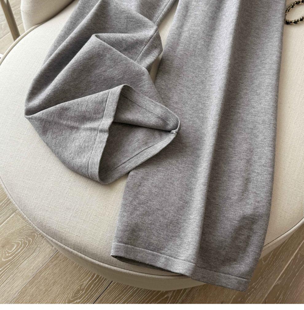 7703 Autumn/Winter New Fashion Cozy Cable Knit Sweater & Wide-Leg Pants Set