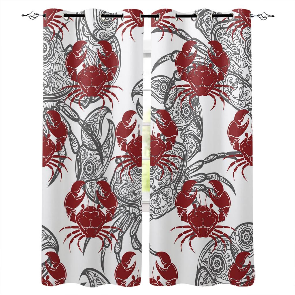 Black And White Plaid Chef Knife Fork Blackout Curtains For Kitchen Bedroom Kids Room Window Treatment Curtains for Living Room