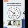 Timess Silent Quartz Wall Clock with Calendar and Temperature