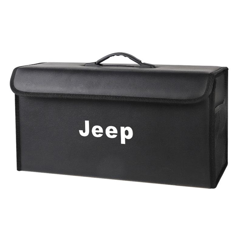 Car Trunk Organizer Box Foldable Leather Auto Storage Bag Large Capacity For Jeep Grand Cherokee Wrangler Gladiator Valve Stem AKV1