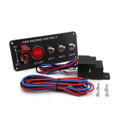For Racing Car 12V20A Carbon Fibre Panel Toggle Switch Ignition Engine Start Push Starter Button
