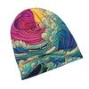 Abstract Ocean Waves Pattern Knit Hat with Subtle Fashion Details Ideal for Adults Looking To Add Texture and Character To Cold-season Daily Wear