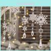 6pcs Elegant Acrylic Snowflake Ornaments For Creative Christmas Tree Decor