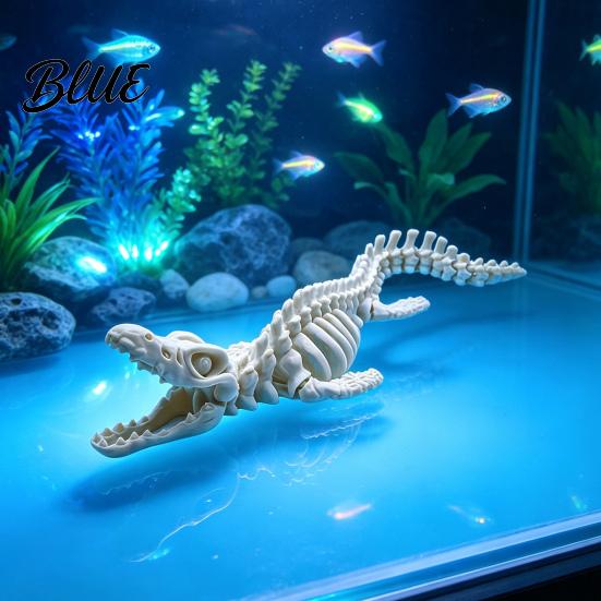 Aquarium Environment Enhancer Dinosaur Skeleton Fish Tank Decoration 3D Printed Dino Bone Decoration Body Model Figurine for Aquarium Landscaping
