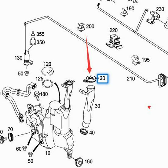1648690008 Washer Bottle Cap for Mercedes-Benz ML/R-Class W164/W251