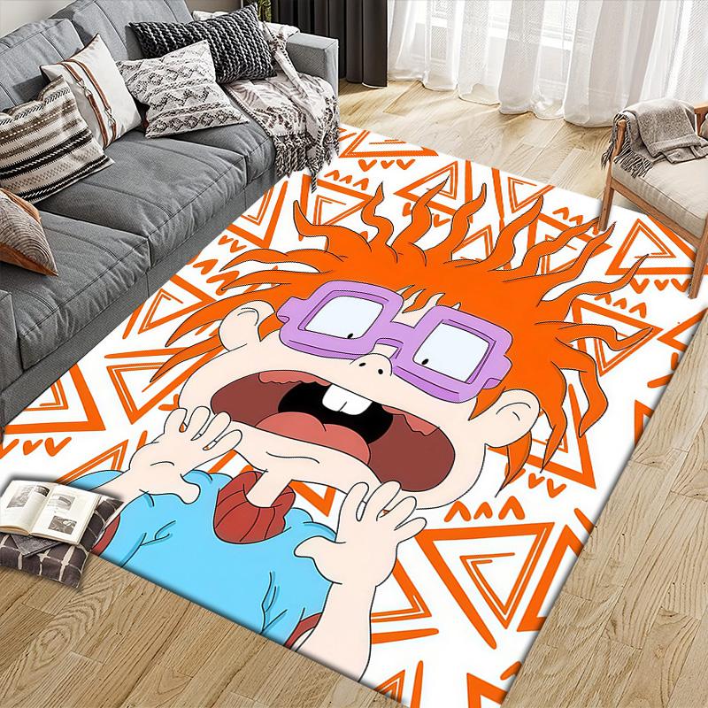Rugrats Flannel Pattern Square Carpet,Area Rug,Carpet Rug for Living Room Bedroom Sofa Playroom Decor,Non-slip Floor Mat