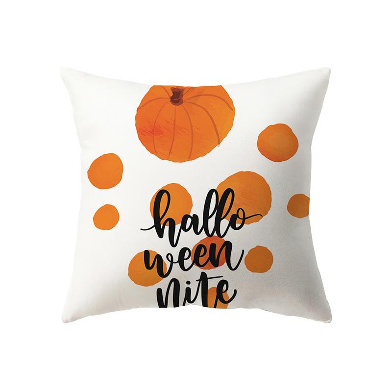 Letter Print Devil Pumpkin Throw Pillow Cover Halloween Theme Throw Pillow Cover Sofa Chair Bed Cushion Cover Home Decor