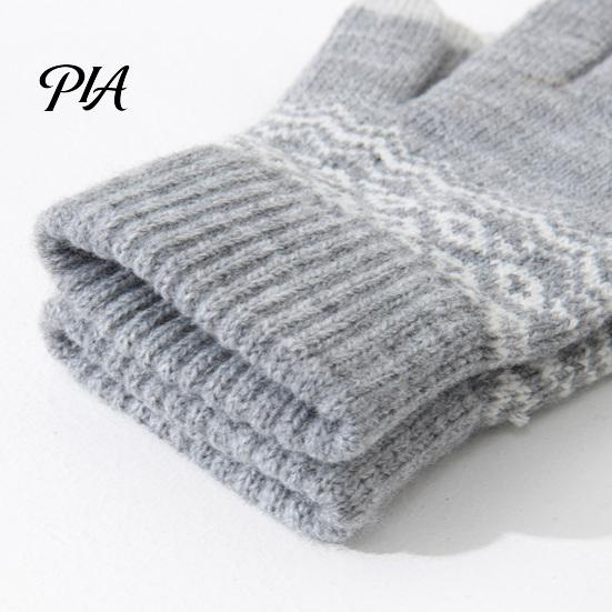 Thermal Touch Screen Gloves for Men And Women Knit Gloves, Thickened Velvet Lining Elastic Ribbed Cuffs Cold Weather Windproof with Winter Warm