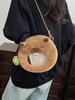 Plush Cartoon Capybara Shoulder Bag With Zipper Closure For Daily Use