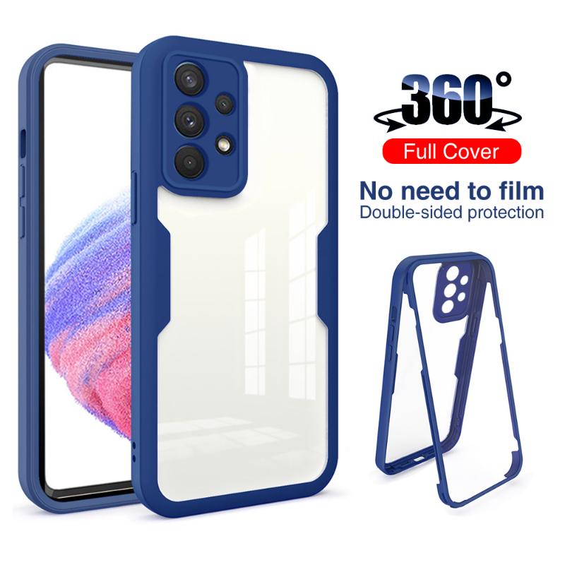 

Чехол 360 с полной защитой для Samsung Galaxy S23 Ultra S22 Plus S21 FE A73 A54 A53 A33 A32 A23 A22 A13 A12 Ударопрочная прозрачная крышка