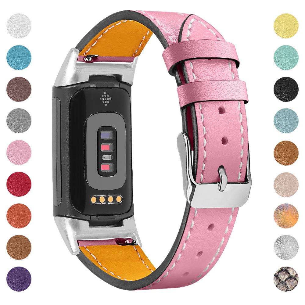 Replacement Genuine Leather Watch Strap For Fitbit Charge 3/4, Unisex