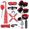 Bdsm 10 Speeds Vibrator Bondage Set Metal Sex Toys for Women Men Handcuffs Sex Nipple Clamps Whip Spanking Rope