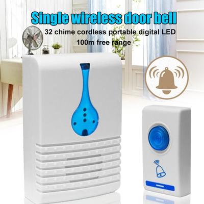 Battery Powered 32 Chime Digital LED 100m Wireless Door Bell Home Security Alarm