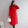 Yousheng Women's Fall Winter Wool Coat Notch Lapel Single-Breasted Peacoat Casual Trench Coat Mid-Long Thick Overcoat