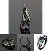 Vintage Geometric Alloy Engagement Ring With Multicolor Water Drip Stones For Gift Giving