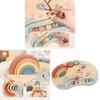 Rainbow Busy Board Montessori Wooden Toy For Infant Hand Eye Coordination Development
