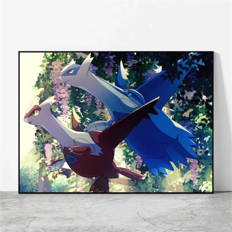 Canvas HD Prints Pokemon Latios Poster Comics Pictures Action Figures Waterproof Wall Art Modern Home Living Room Holiday Gifts