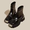 Fashion Black Shoes for Women Platform Boots Street Round Toe Ladies Shoes Non-slip Thick-soled Goth Boots Zapatos De Mujer