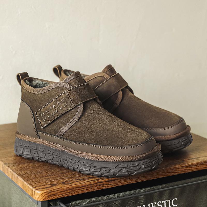 Snow Boots Winter New Warm Cotton Shoes Thick Sole Heightening Bread Shoes Non-slip Lazy Shoes Short Fluff