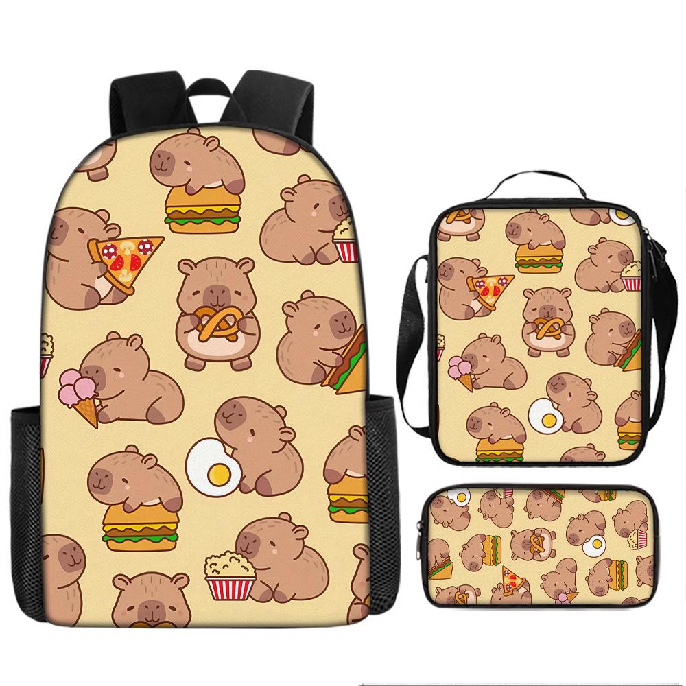 Pibara Trendy Backpack European and American Retro Schoolbag Third Grade Fourth Grade Bag