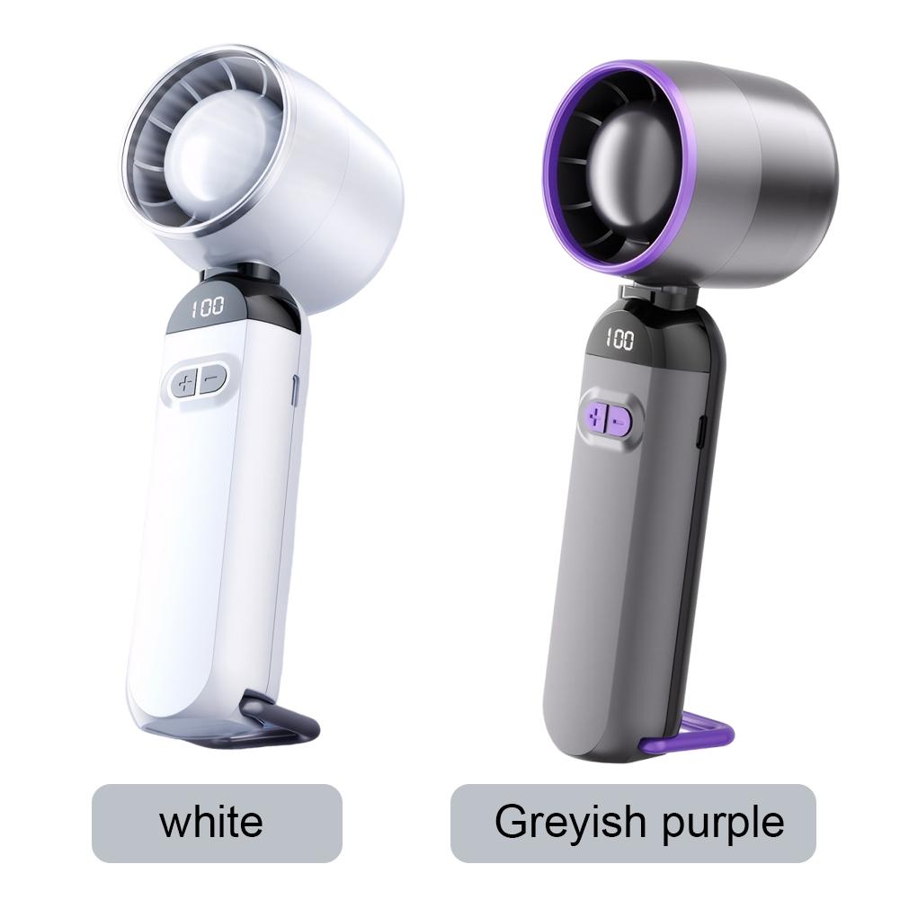 High-Speed Folding Fan LED Digital Display Adjustable Cooling Fan Mini Cold Fan for Camping Hiking Outdoor Activities