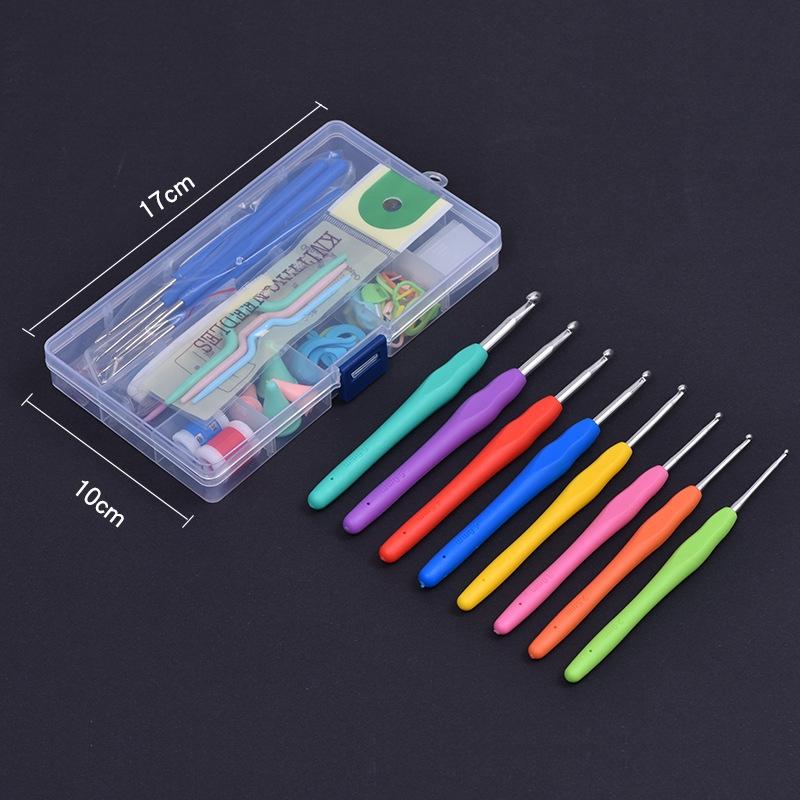 52pcs/set Crochet Hook Set, Hand Knitting Tool, Soft Handle Aluminum Crochet Hook, Sweater Needle Set