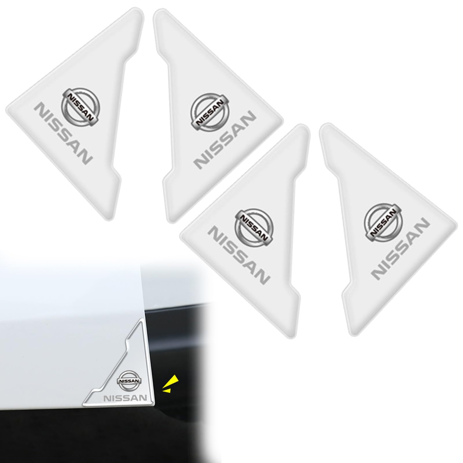 

DcariveX Car Door Guard, Door Corner Protector, Set of 4, Clear/Black, Corner Guard, Sticker