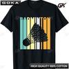 Badminton with The Shuttlecock In Retro Look TShirt Outdoor Enthusiasts Tee Tops Cotton Ventilate Vintage Men Clothing