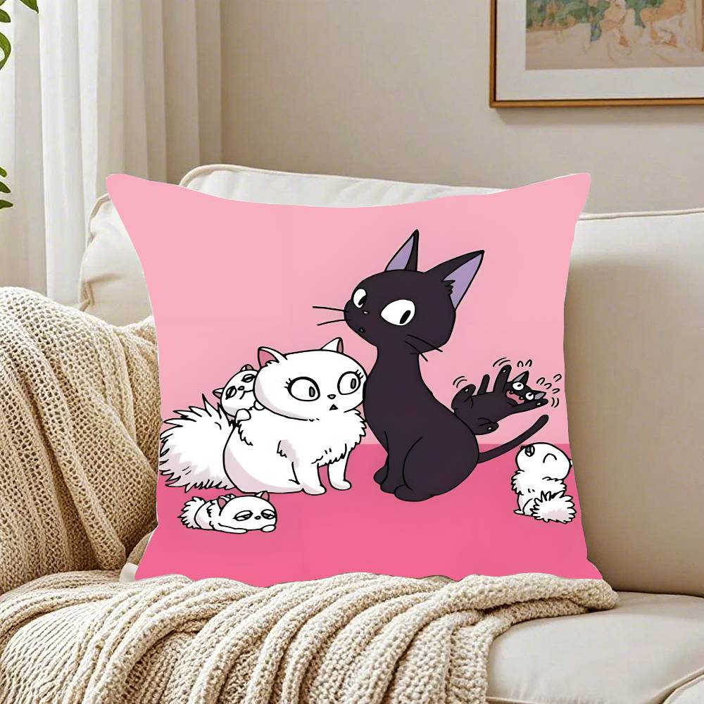 Cute Comic Cat Pillow Case Pattern Printed Pillowcase for Living Room Sofa Cushion Cover & Bedroom Decor