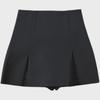 Petite High-Waist Black Slit A-Line Summer Skirt Shorts