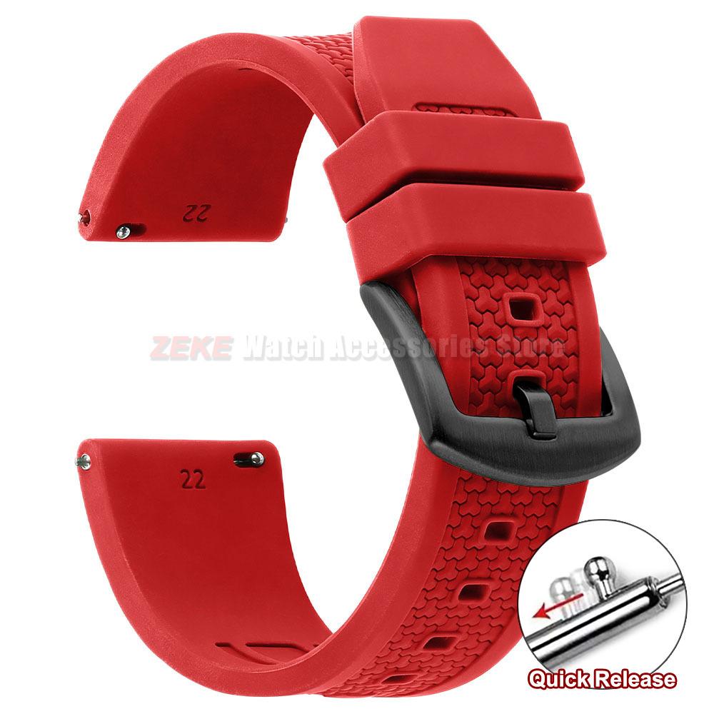20/22/24mm for Rolex Rubber Strap for Omega Universal Men Silicone Watch Band for Seiko Quick Release Sport Waterproof Wristband
